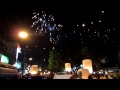 2013 New Year Fireworks at Thaphae Gate in Chiang Mai, Thailand