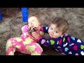 First Wrestling Match Between 9 Month old Twin Sisters.