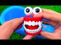 Satisfying Pool Bathtub Full of Water with Magic Shark Dinosaur & Glossy Crab & Rubber Ducky ASMR