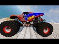 Stairs VS Cars (Monster Truck, Police Car, Truck, Land Cruiser, Maybach) - BeamNg Drive