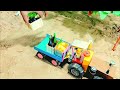 Diy Tractor Mini Bulldozer to making concrete road | Construction Vehicles, Road Roller #22