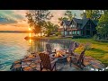 Morning Lakeside Ambience with Nature Sounds & Relaxing Campfire🔥| Relax, Study & Stress Relief🕊️