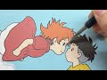 paint with me : a scene from ponyo by studio ghibli gouache painting 🌊 ft. HoYoverse