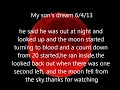 My son's blood moon dream 6/4/13