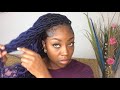 How to Crochet Ombre Blue Wavy Faux Locs {tapered sides}
