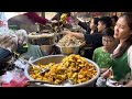 Best Street Food in Cambodia Countryside Market - Grilled, Chicken, Fish, Frog, Fruits & More