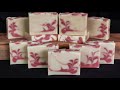 Rose Clay Feather Swirl Soap Making with Hearts on Top