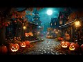 Autumn Village Halloween Ambience 🎃With Scary Halloween Music, Spooky Music, Cozy Autumn Ambience