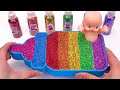 Satisfying Video l How to make Rainbow Noddles with Stress Balls & Color Surprise Eggs Cutting ASMR