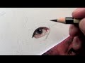 REAL-TIME Drawing of a Realistic EYE in Colored Pencil
