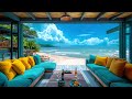 Tropical Bossa Nova Jazz - Music At An Outdoor Beach Bar Ambience And Soothing Sound Of Ocean Waves