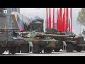 British and US military vehicles paraded in Russia