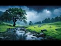 Calm streams and soothing rain sounds - healing white noise for deep sleep, peaceful soul