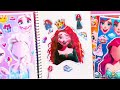 [Paper DIY] Making Disney Princess Elsa Anna Ariel Moana 2 Sticker Book #asmr #frozen #paperprincess