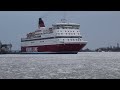 Ships leaving the icy port of Helsinki