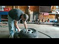 FIXING A FLAT TIRE MANUALLY!  BEAD LEAKING