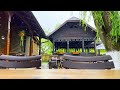 4K HDR Gentle rain sound for relaxation and sleeping. Cozy rustic garden ambience in rain.