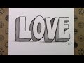 How to Draw 3D Love Letters - Easy 3d Love Drawing