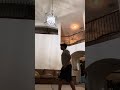 Playing tennis in house