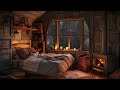 Cozy Cabin Ambience Rain and Fireplace for Relaxation - Relief Stress and Deep Sleep with Rain ASMR