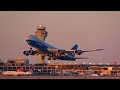 (4K) Golden Hour Plane Spotting | Chicago O'Hare | 747, 777, 787