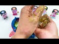 Satisfying Video l How to Make Rainbow Glitter Worm Bathtub by Mixing Smoothie Slime Cutting ASMR