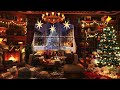 Warm Christmas Jazz Music 🎄 Night Christmas Ambience with Piano Jazz Music & Cracking Fireplace