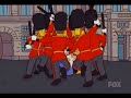 The Simpsons get stuck on a roundabout and nearly kill the Queen of England