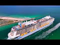 Anthem of the Seas in Miami Florida | AERIAL views - 4k