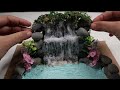Mixed Media Crafts: Miniature Waterfall with Rock Cliff using Mixed Materials