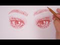 how to draw eyes and eyebrows in different angles and eye shapes | step by step tutorial
