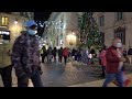 Barcelona Spain Christmas Lights Downtown District Nightlife Walking Tour 4k