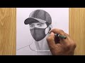 How to draw a Mask Boy WIth Cap For Beginners || A Boy with Cap | Boy Drawing | The Crazy SKetcher