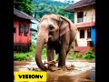 Flooded, elephants enjoy the ultimate water park