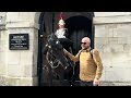 King’s guard horse gave gentle nod to the little toddler, the child’s reaction is PRICELESS😍🥰😘