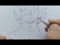 How to draw Vegeta step by step