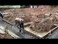 Technique Of Building A Solid House Foundation With Solid Steel And Hand-Mixed Concrete