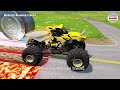 Triple Flatbed Trailer Monster Trucks Transport with Slide Color - BeamNG.drive 029