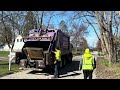 2 Rear Loaders Packing Bulk Waste on 1 Street! Purple LRS Mack Heil Garbage Truck Video