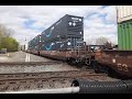 NS 276 at the Marion Union Station in Marion Ohio with a WFRX Locomotive Trailing