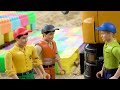 Rescue Police Car from the Hand in Cave with Construction Vehicles Fire Truck | BIBO TOYS