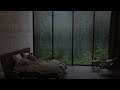 Rain on Window at night in forest | Heave Rain Sounds & Thunder Sounds for Sleep Disorders