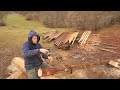 Building the BIGGEST DIY Log Cabin / Working OFF GRID / Second Year REVIEW ( Woodworking )