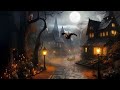 Autumn Village Halloween Ambience 🎃Spooky Sounds, Cricket Sounds, Night Nature Sound, Crunchy Leaves