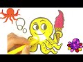 How to draw OCTOPUS 🐙 step by step.💥Easy drawing and coloring🎨🎉🌈.Beautiful cute art.