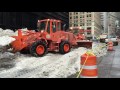 DSNY, NEW YORK CITY DEPARTMENT OF SANITATION USING FRONT LOADERS & SNOW MELTING MACHINE AFTER JONAS.