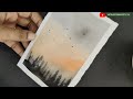 Easy watercolor painting Full tutorial/ easy Watercolor foggy forest/ watercolor painting beginners