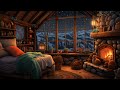 Winter Cabin Ambience- Cozy Fireplace Sounds for Deep Relaxation and Meditation