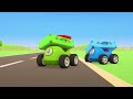 The yellow car needs help. Helper Cars & a police car save the broken taxi. Baby cartoons for kids.