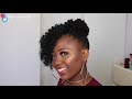 NO CORNROWS | SIMPLE PROTECTIVE STYLE | Curly Bun with Bangs CROCHET! hair how-to